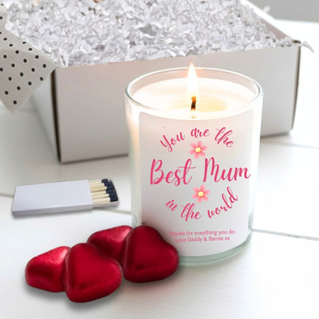 Personalised You're The Best Mum In The World Candle Gift Set | Mothers Day, Birthday