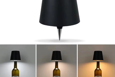 Wireless Bottle Table Lamp Touch Control of 3 Colors and Stepless Dimming Night Lamp Suitable for Bar Wine Bottles Desk Lights