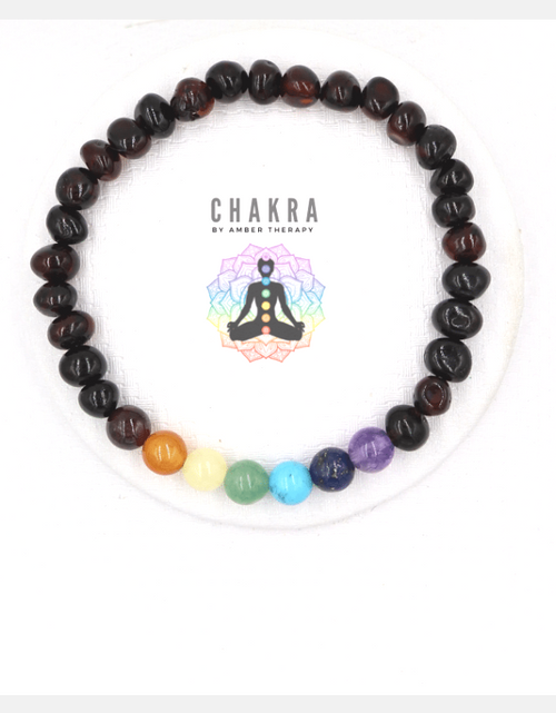 Load image into Gallery viewer, Chakra &amp; Cherry Amber Adult Bracelet
