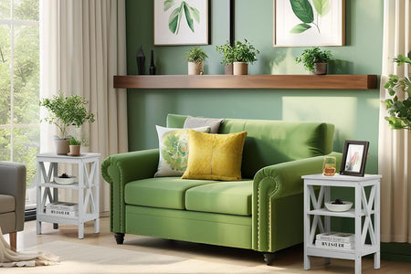 Modern Nightstands X-Design Side End Table Night Stand with Storage Shelf for Bedroom,Living Room,