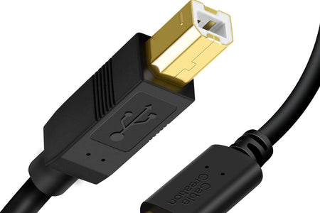 USB C Printer Cable 6.6FT  USB C to Printer Cable USB C to B, Scanner Cable Printer Cable to USB C MIDI Cable for Yamaha Casio Digital Piano MIDI Controller DJ Controller, 2M Black