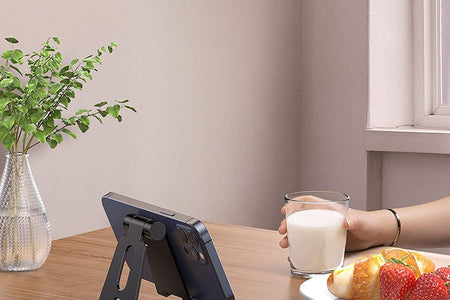 Adjustable Cell Phone Stand, Desk Phone Holder, Cradle, Dock, Compatible with Iphone 17 16 15 14 Air plus Pro Pro Max 13 12 X XS, 4-8" Phones, Office Accessories Gifts, All Smartphone, Black