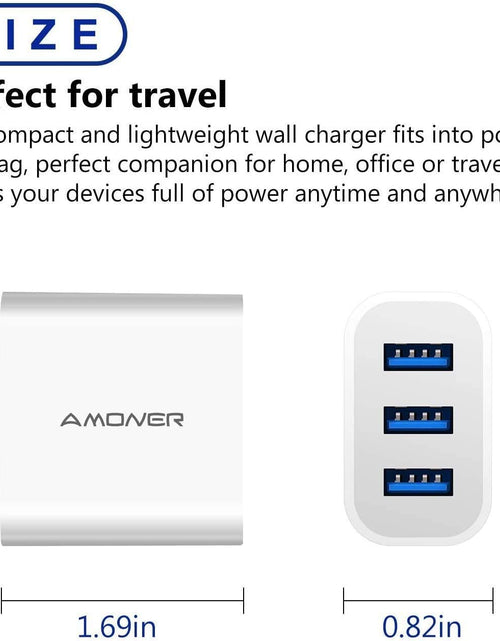 Load image into Gallery viewer, USB Wall Charger,  2Pack 15W 3-Port USB Plug Cube USB Cube Power Adapter for Iphone 14/13/12/11/Pro/Promax/Xs/Xr/X/8, Galaxy S22 S21 and More and More
