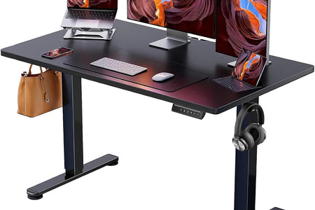 Height Adjustable Electric Standing Desk, 47.2 X 23.6 Inches Sit Stand up Desk, Memory Computer Home Office Desk (Black)