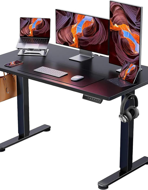 Load image into Gallery viewer, Height Adjustable Electric Standing Desk, 47.2 X 23.6 Inches Sit Stand up Desk, Memory Computer Home Office Desk (Black)
