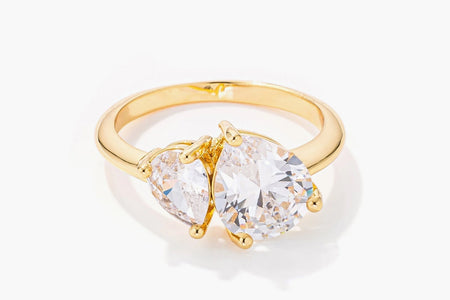 2.75ct Gold Plated Toi et Moi CZ Ring