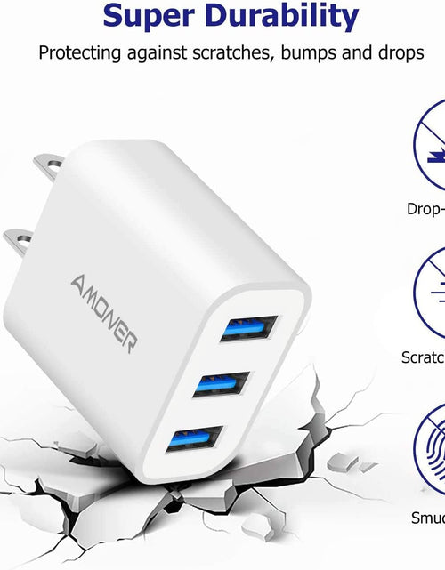 Load image into Gallery viewer, USB Wall Charger,  2Pack 15W 3-Port USB Plug Cube USB Cube Power Adapter for Iphone 14/13/12/11/Pro/Promax/Xs/Xr/X/8, Galaxy S22 S21 and More and More
