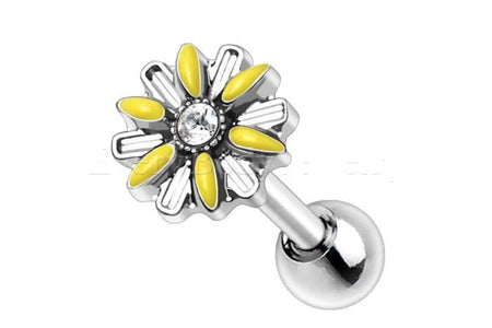 316L Stainless Steel Yellow Daisy Cartilage Earring