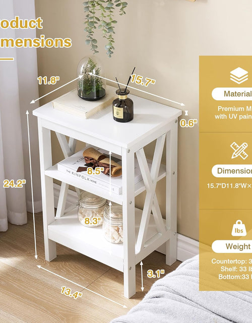Load image into Gallery viewer, Modern Nightstands X-Design Side End Table Night Stand with Storage Shelf for Bedroom,Living Room,
