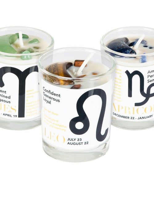 Load image into Gallery viewer, SMALL ZODIAC CANDLES: CAPRICORN (SODALITE)
