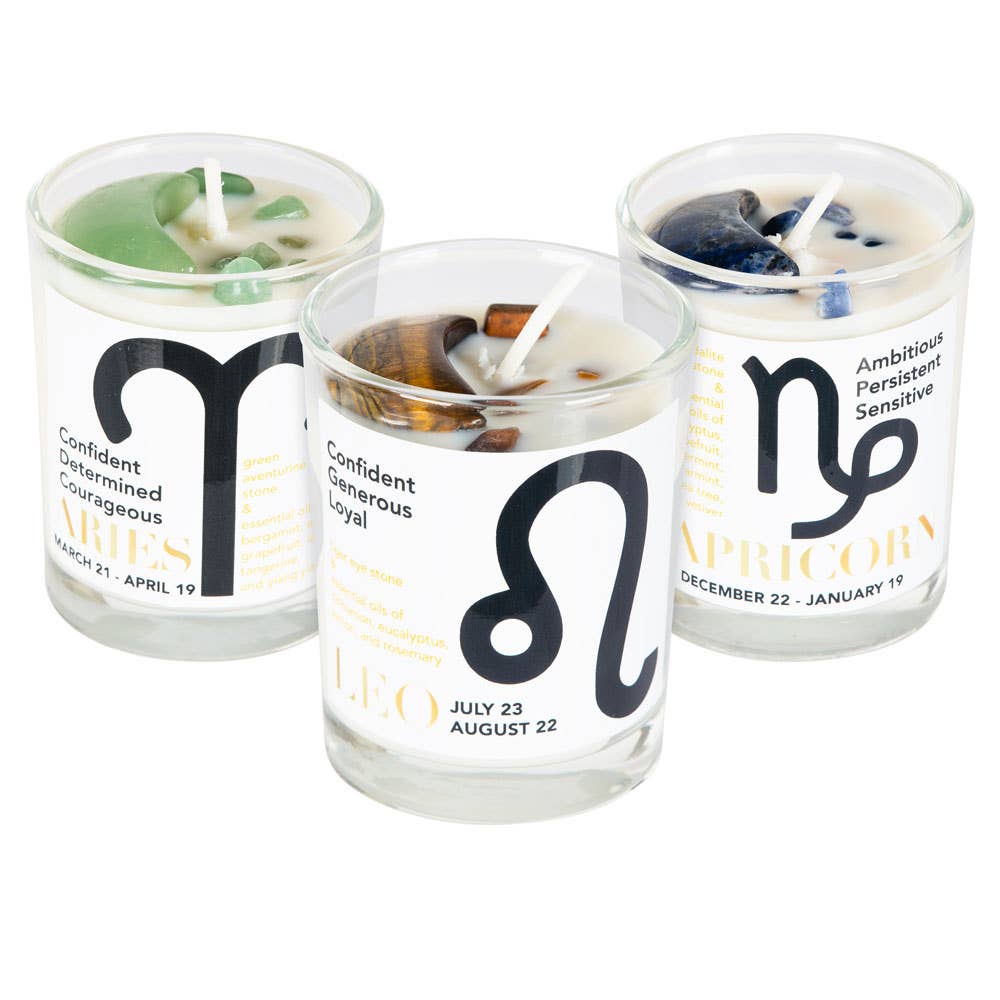 SMALL ZODIAC CANDLES: CAPRICORN (SODALITE)