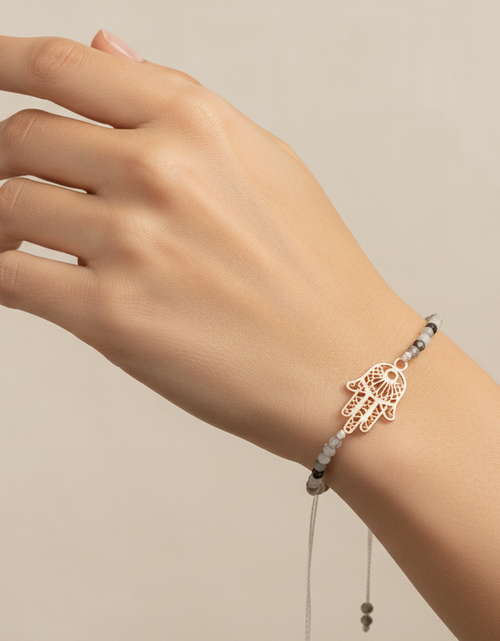 Load image into Gallery viewer, Boho Talisman Bracelet Hand of Fatima Wish Bracelet
