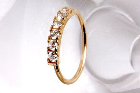 14Kt. Yellow Gold Multi-Jeweled Nose Hoop