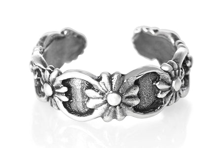 Flowers Sterling Silver Toe Ring