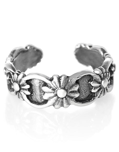 Load image into Gallery viewer, Flowers Sterling Silver Toe Ring
